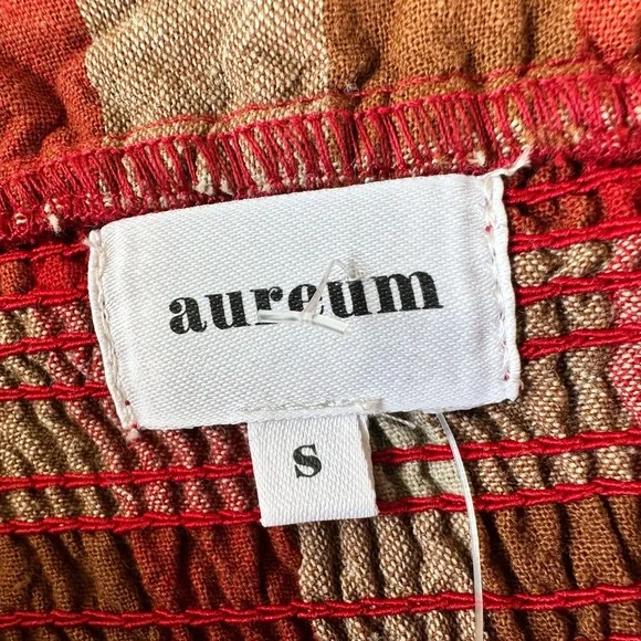 🎉5 for $45🎉Aureum  Plaid Smocked dress size S - Picture 7 of 8